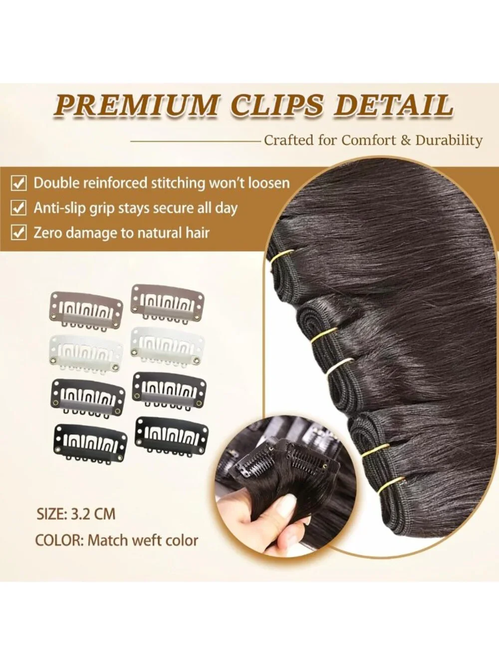 Chocolate Brown Clip-In Hair Extensions 16
